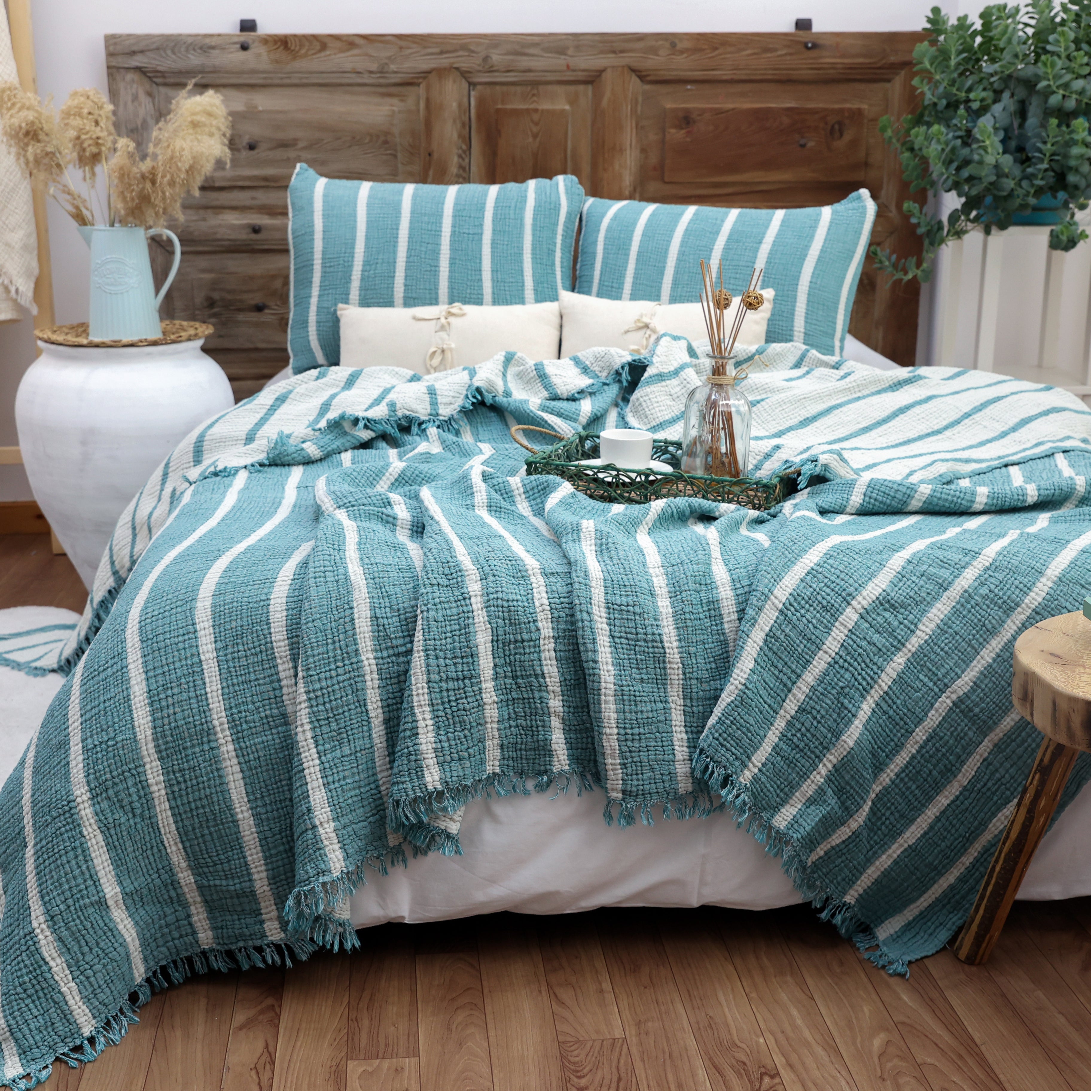 Ethnic Bohemian Cotton Muslin Blanket
