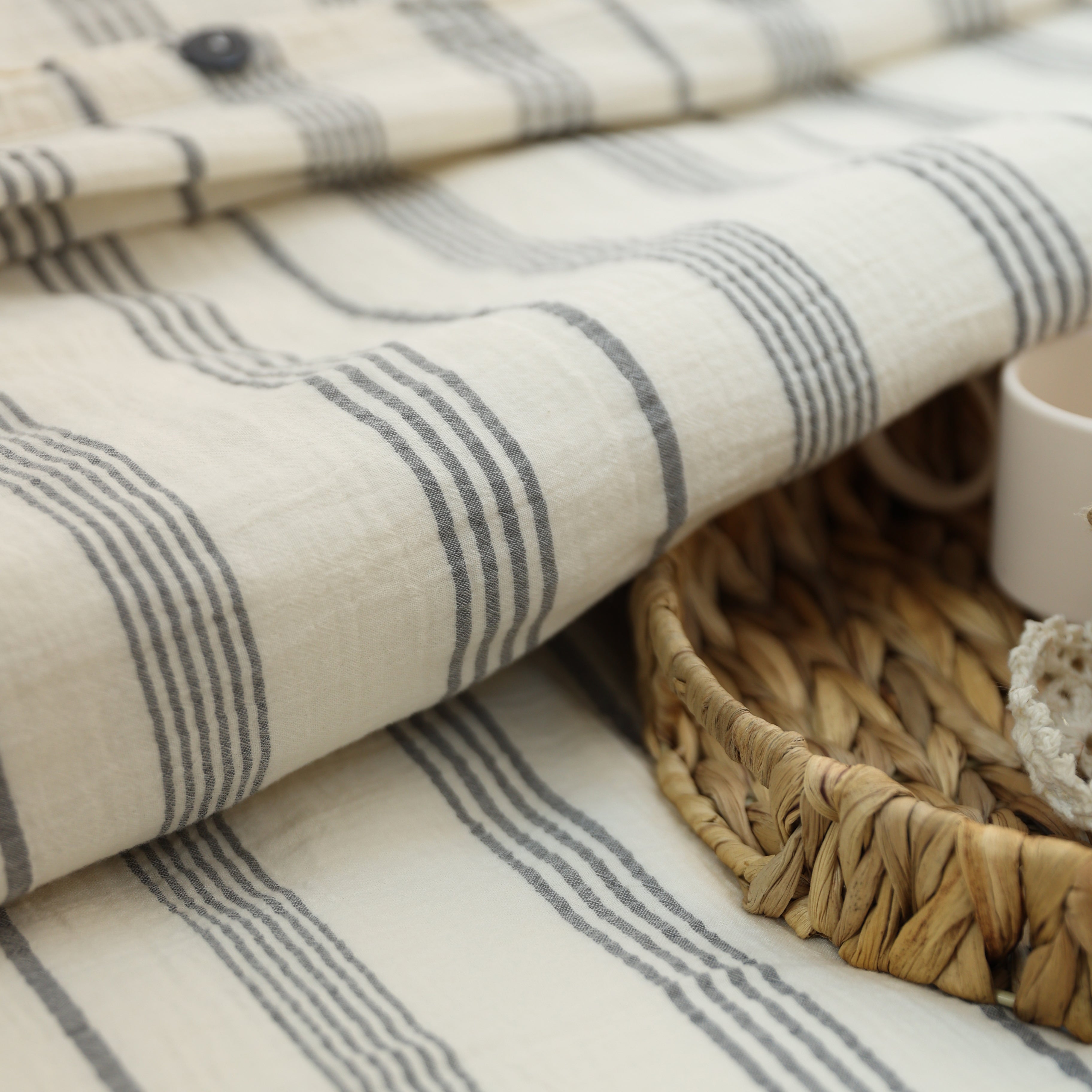 Signature Striped Muslin Duvet Cover Set