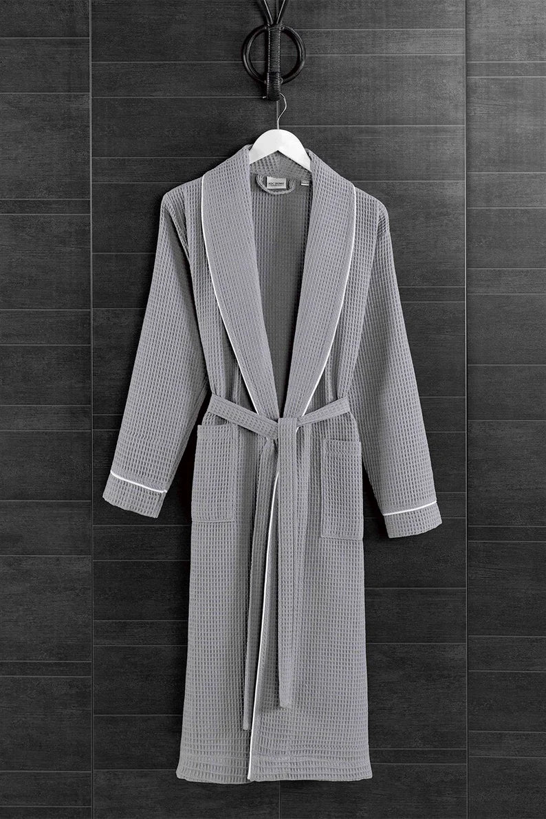 Long Waffle Unique Bathrobe, Dressing Gown, Christmas Robe