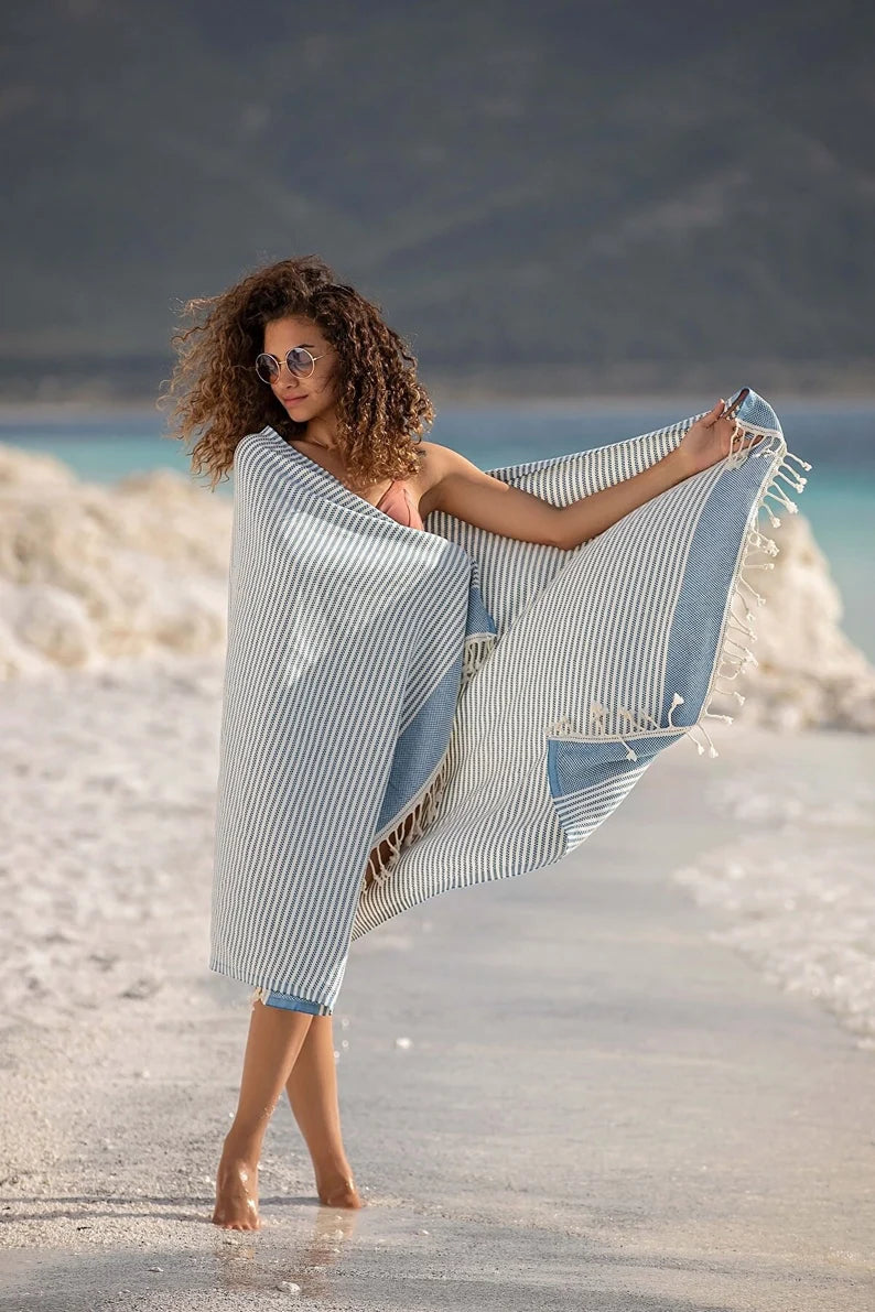 Organic Turkish Towel, Peshtemal, Beach Towel