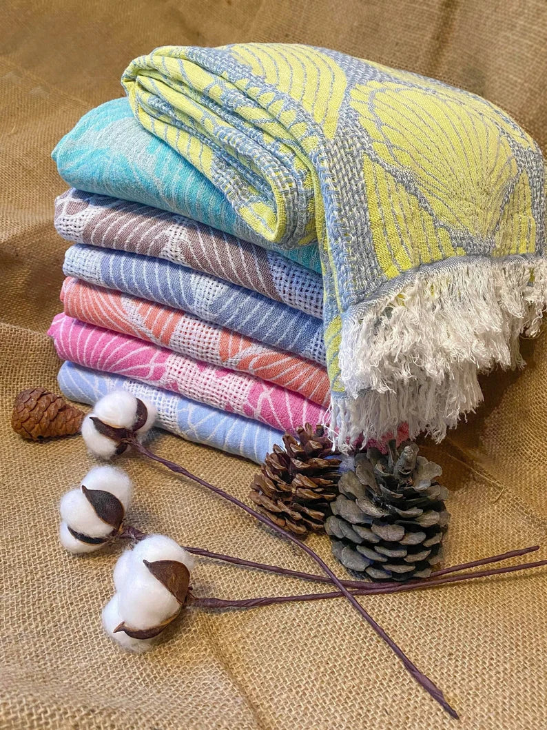 Organic Cotton Peshtemal , Soft Beach Towel, Unique Loincloth, Hand Woven Towel