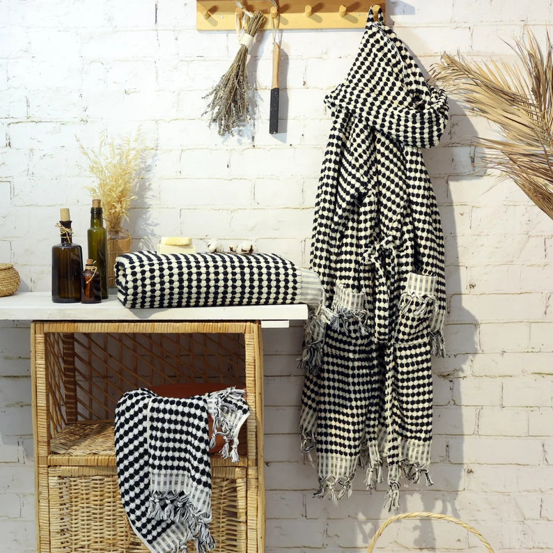 Boho Organic Cotton Hand Towel, Hand Woven Toweli Kitchen Towel, Turkish Towel