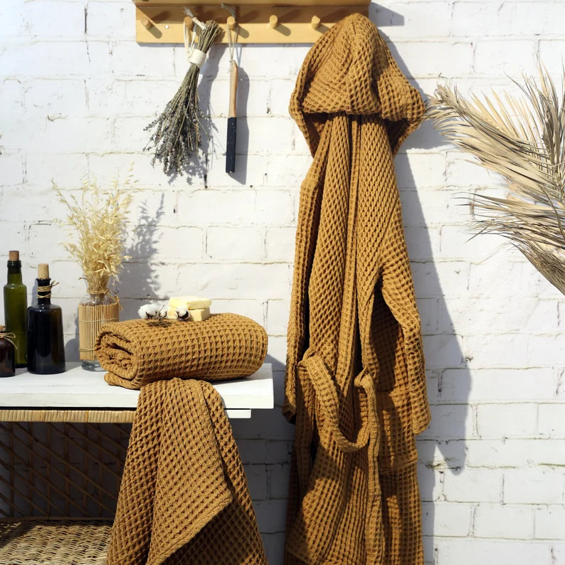 Cherry Waffle Turkish Towel, Luxury Hand or Bath Towel, Unique Housewarming Gift